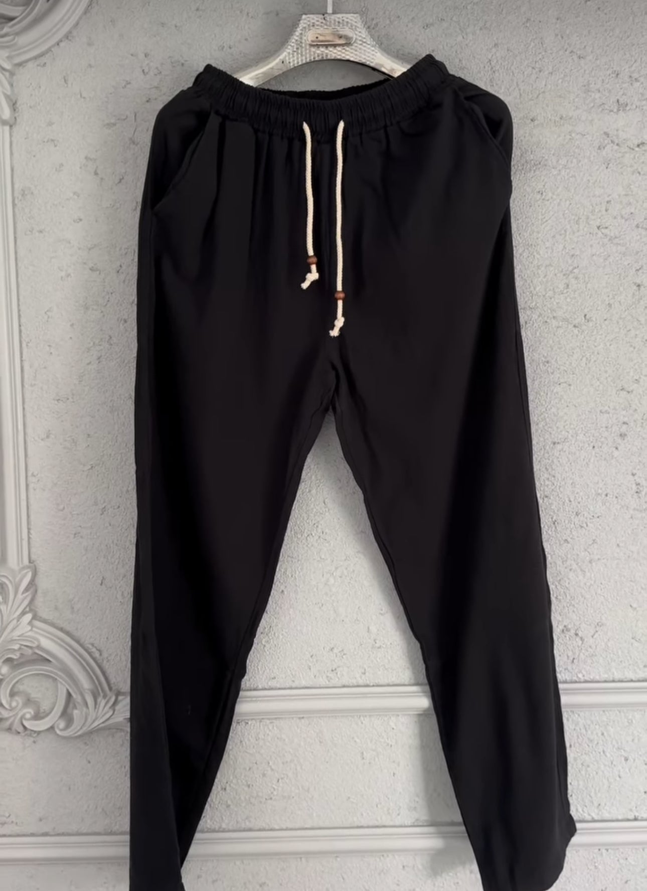 Baggy kalıp keten pantolon